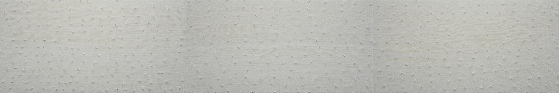 Wildflowers (Baby&#39;s Breath) - Woven cotton threads - 2 x 4 feet (triptych) - 2018