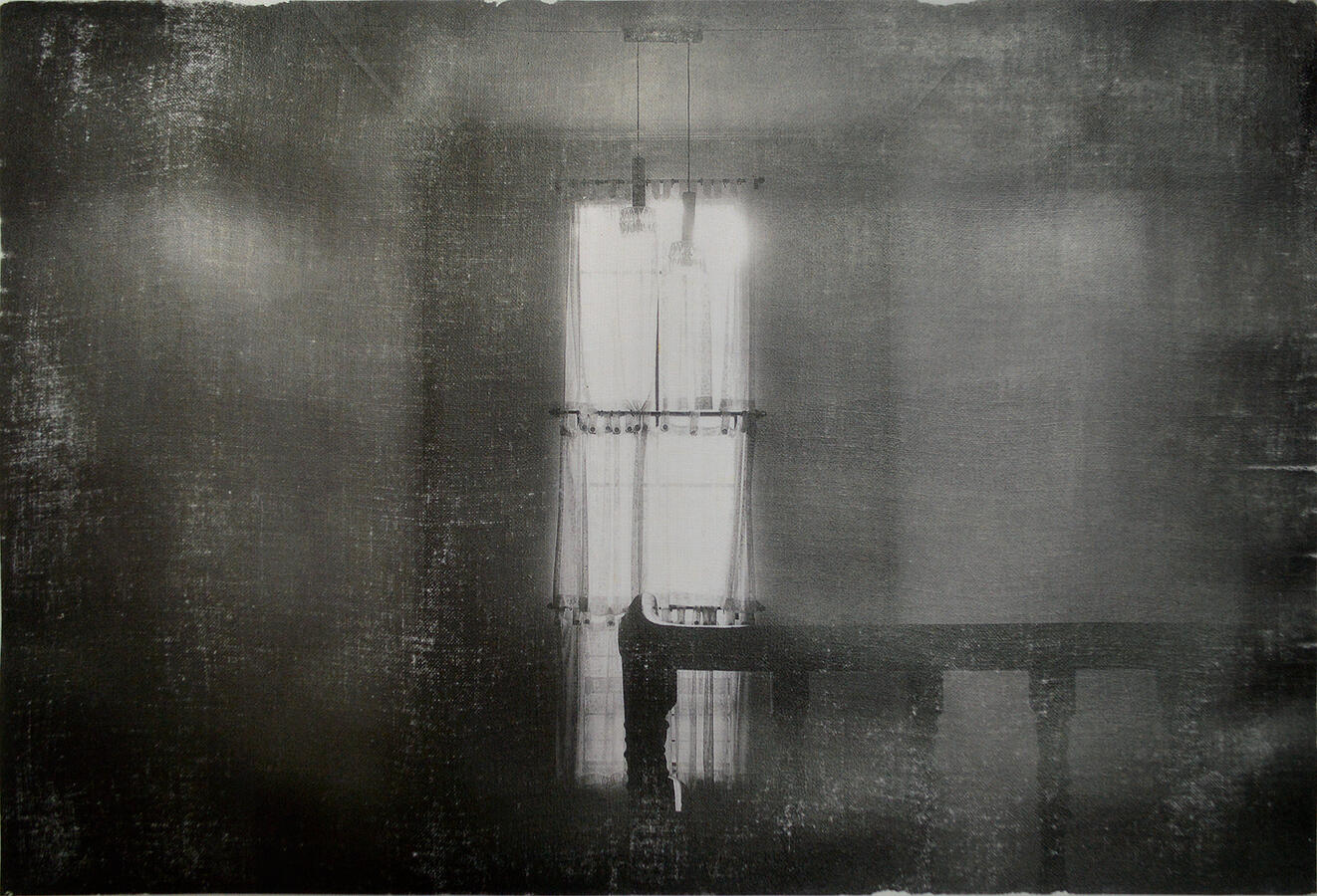 Haven in Balete Drive (Stairwell) - Photo transfer on linen - 15.8 x 10.75 inches - 2018