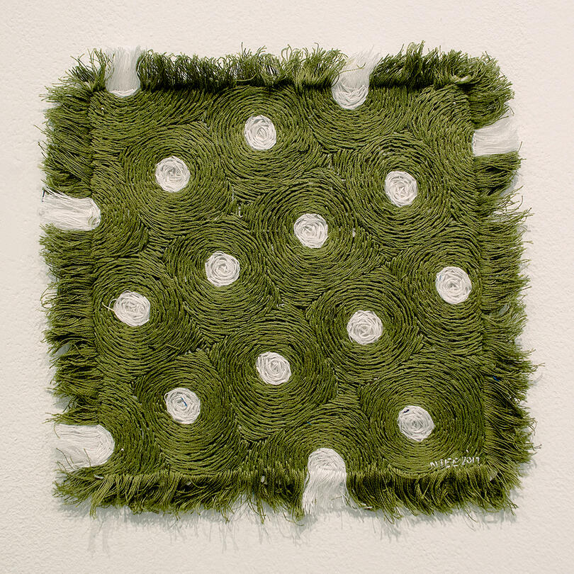 Likeness #130 - Thread and photo transfer on canvas - 10 x 10 inches - 2017