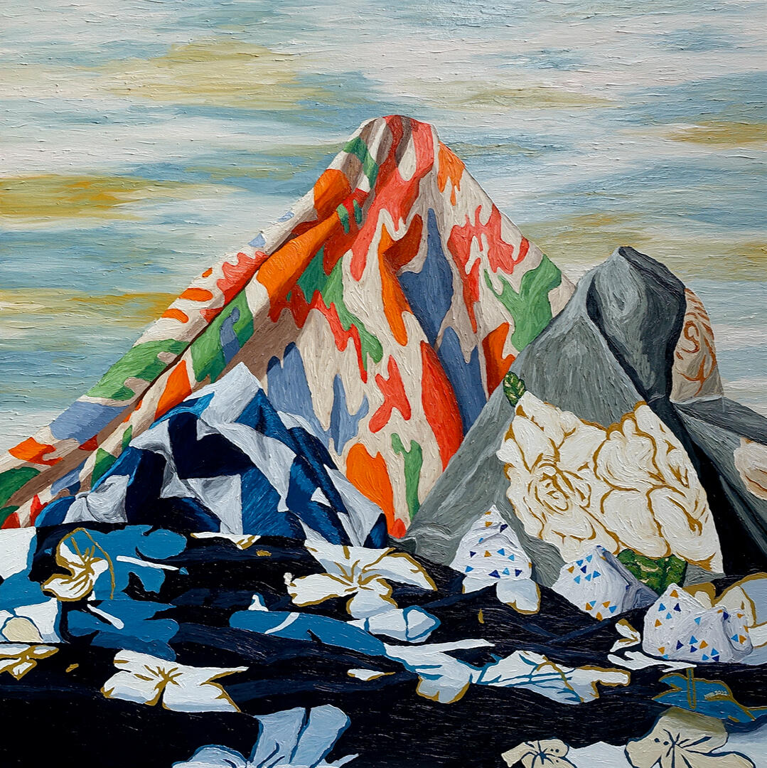 Jemima&#39;s World - Oil on canvas - 5 x 5 feet - 2022 for &quot;Of Forms and Meanings&quot;, Underground Gallery