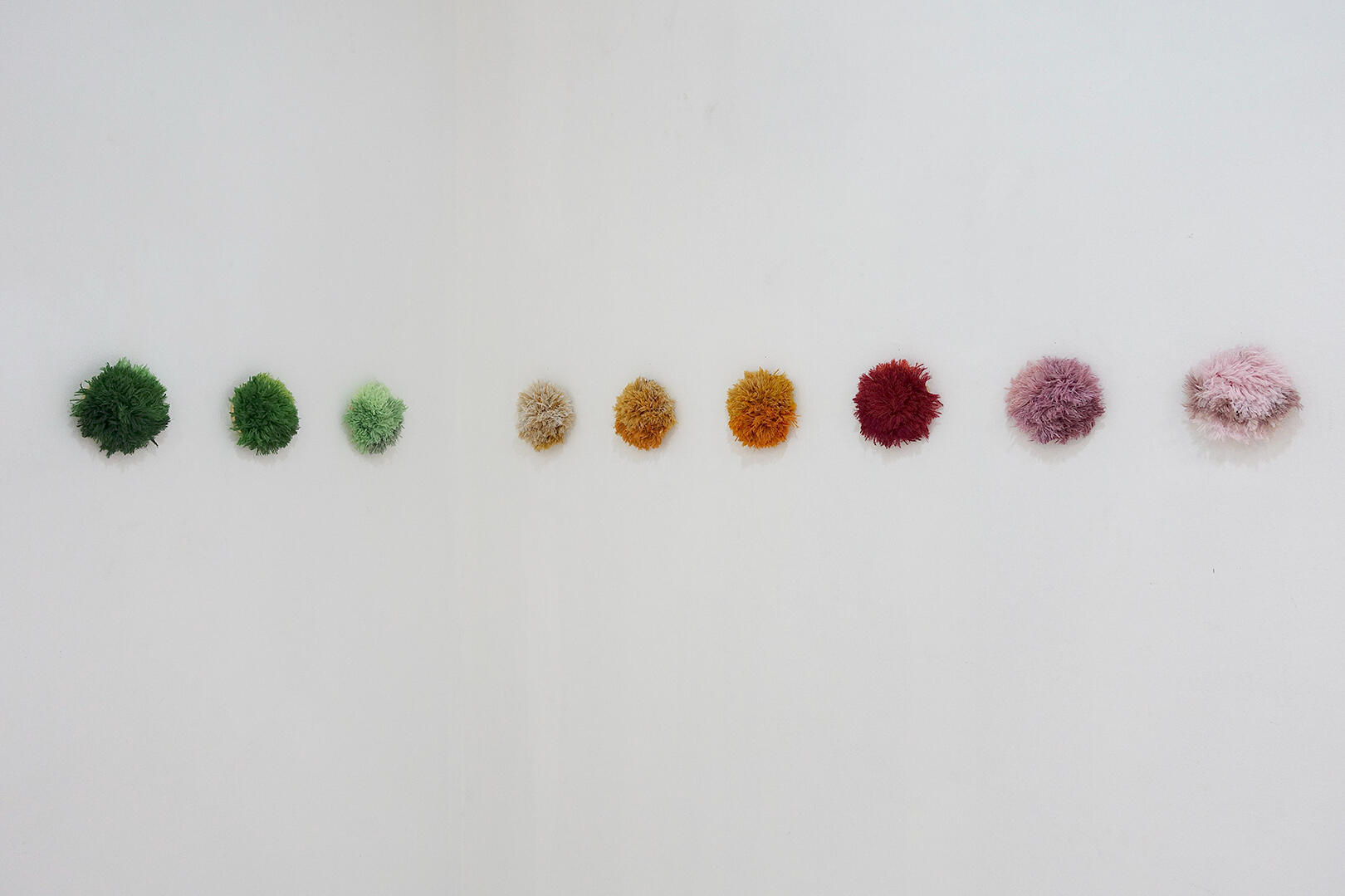 Seasons Change but the Grass Remains the Same - Thread and textile on embroidery hoop - 2021 for &quot;Times Long Past&quot;, Blanc Gallery