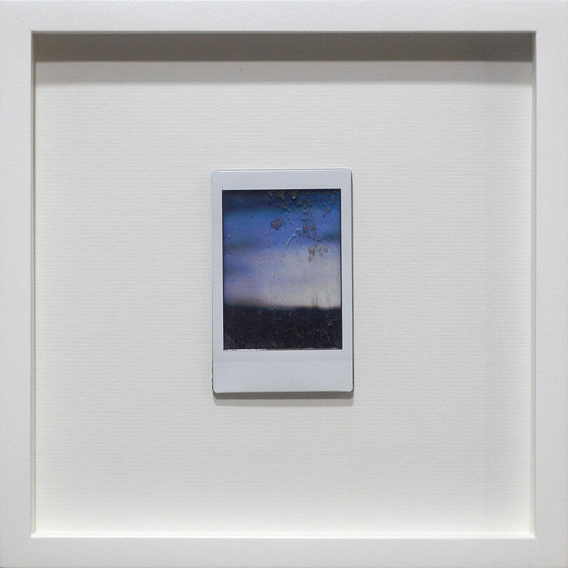 In Between the View and You - Instax, stained plexiglass - 8.5 x 8.5 inches (FS) - 2019 for &quot;Art Fair Philippines 2019&quot;, Silverlens Galleries (photo courtesy of Silverlens Galleries)
