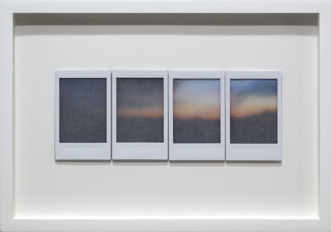 In Between the View and You - Instax, stained plexiglass - 8.5 x 12.5 inches (FS) - 2019 for &quot;Art Fair Philippines 2019&quot;, Silverlens Galleries (photo courtesy of Silverlens Galleries)