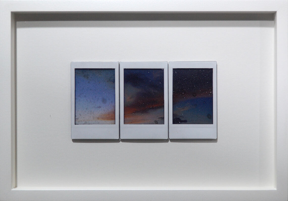 In Between the View and You - Instax, stained plexiglass - 8.5 x 12.5 inches (FS) - 2019 for "Art Fair Philippines 2019", Silverlens Galleries (photo courtesy of Silverlens Galleries)