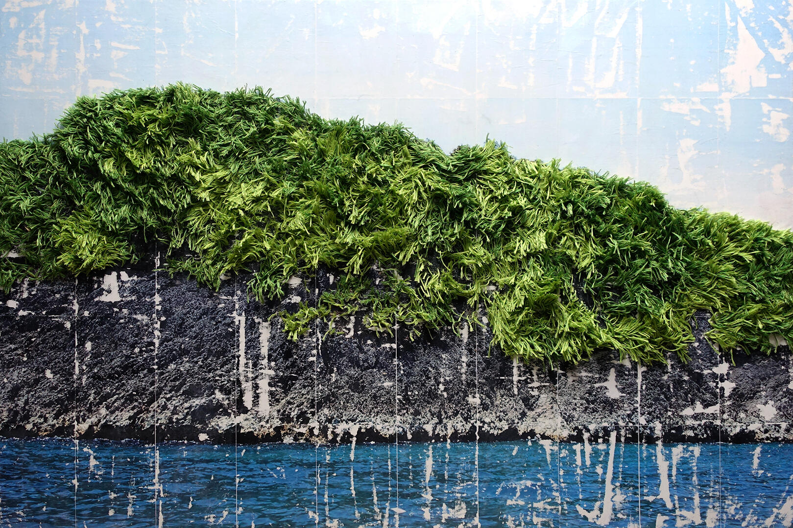 Another Summer Memory (Negros 2019) - Thread and photo transfer on linen - 4 x 6 feet - 2022