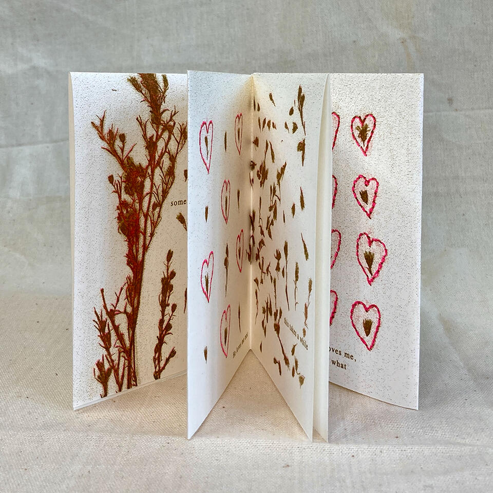 He loves me, He loves me not - 8-page zine, 2-color risograph - 5.5 x 4 inches Edition of 18 - 2021