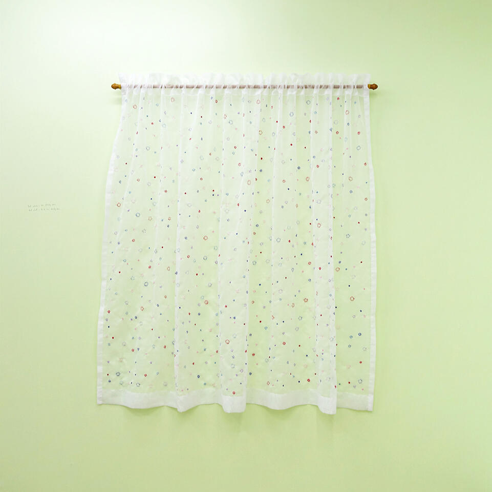 That which is has already been, And what is to be has already been - Embroidery on voile - Approx. 62 x 50 inches - 2022