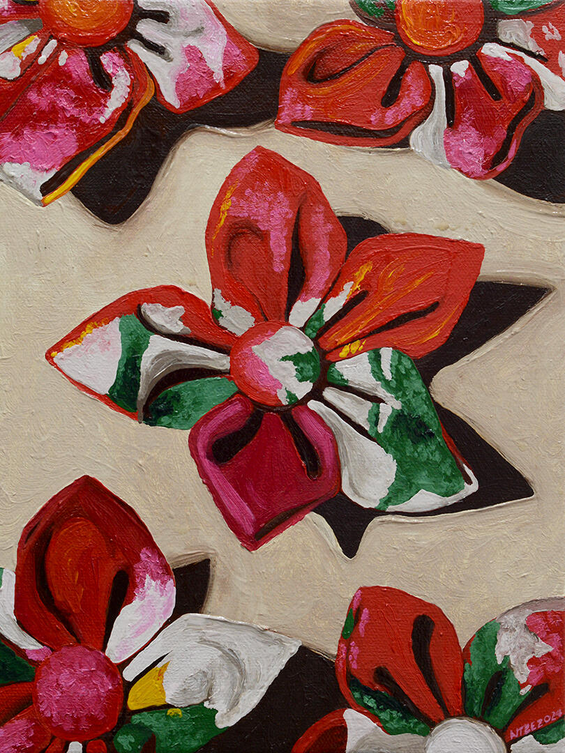 Blooming - Oil on canvas - 12 x 9 inches - 2024 for &quot;12 x 9 x 35&quot;, West Gallery (photo courtesy of West Gallery)