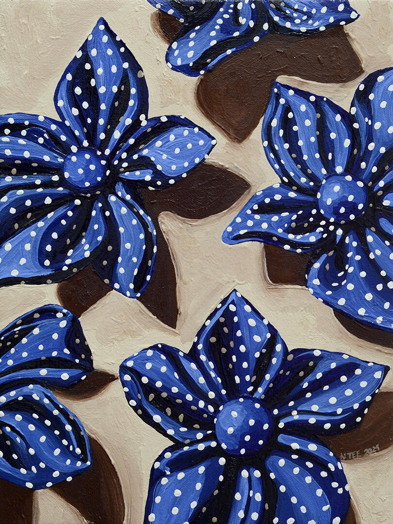 Blooming - Oil on canvas - 12 x 9 inches - 2024 for &quot;12 x 9 x 35&quot;, West Gallery (photo courtesy of West Gallery)