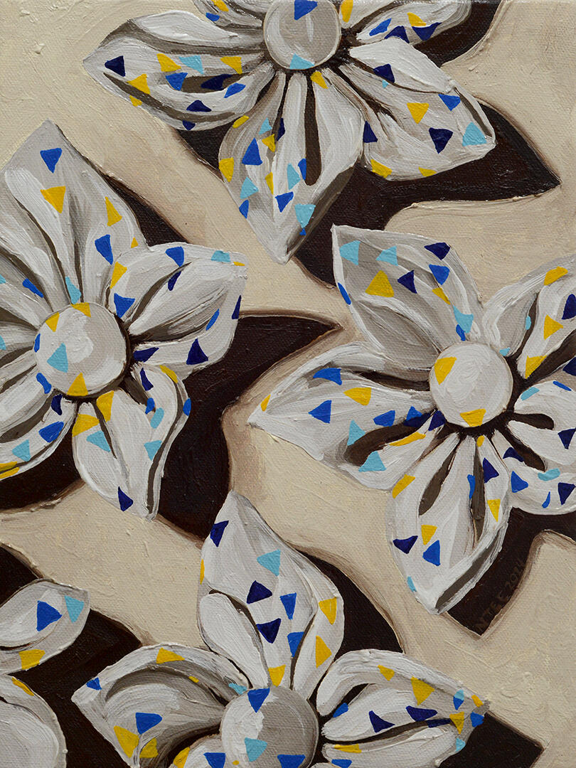 Blooming - Oil on canvas - 12 x 9 inches - 2024 for &quot;12 x 9 x 35&quot;, West Gallery (photo courtesy of West Gallery)