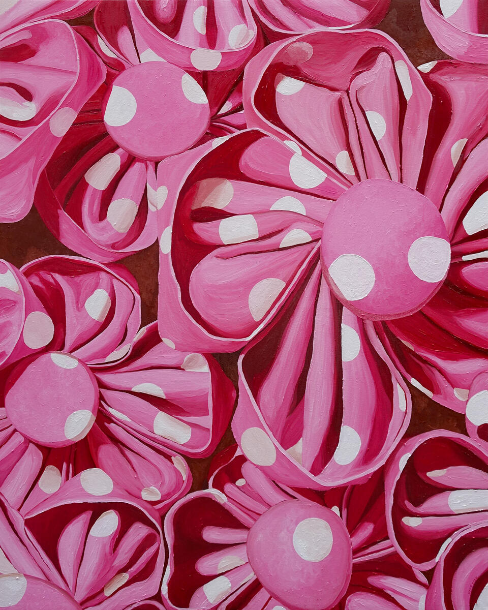 Bunch of Flowers (Polka Dots) - Oil on canvas - 5 x 4 feet - 2024 for &quot;ALT Philippines 2024&quot;, West Gallery