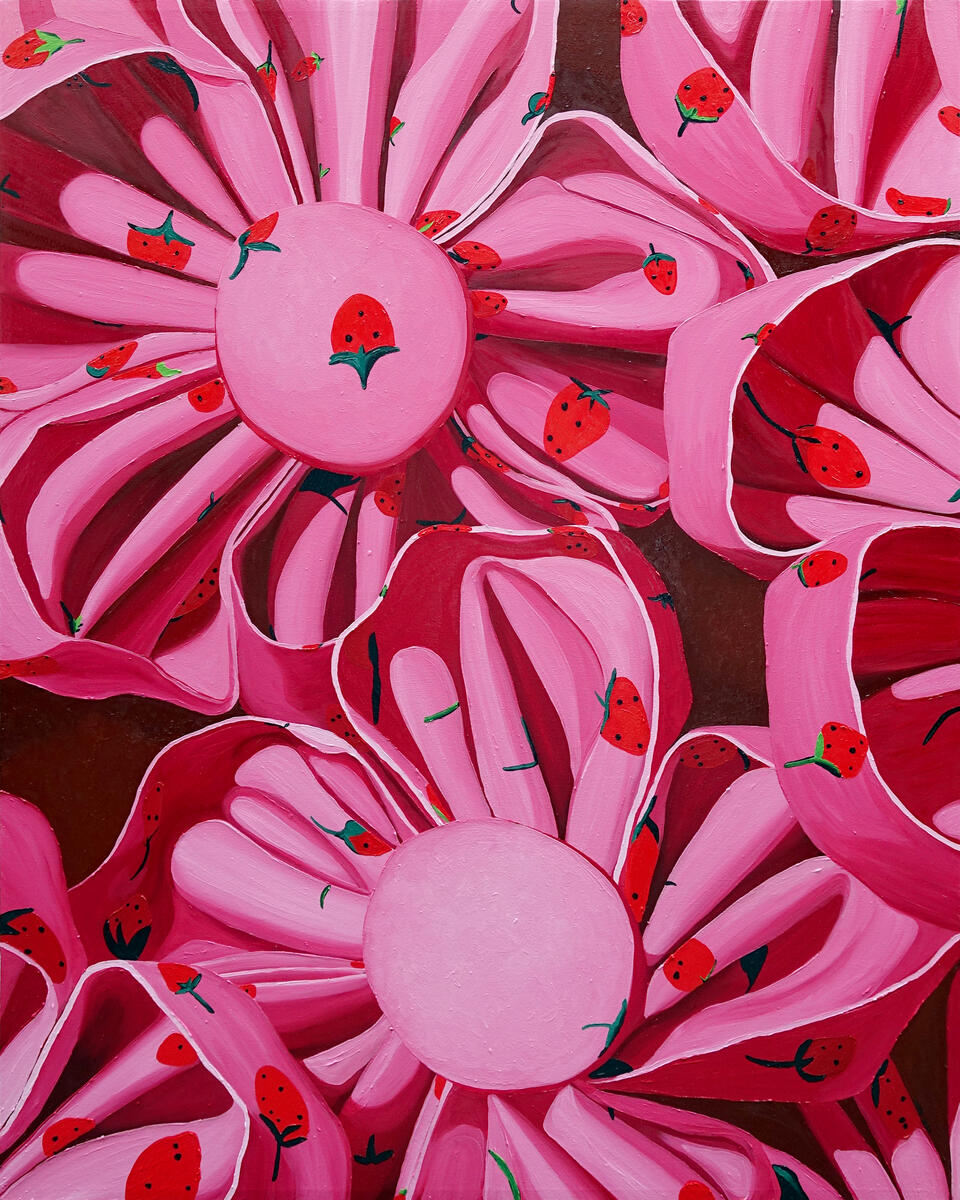 Bunch of Flowers (Strawberries) - Oil on canvas - 5 x 4 feet - 2024 for "ALT Philippines 2024", West Gallery